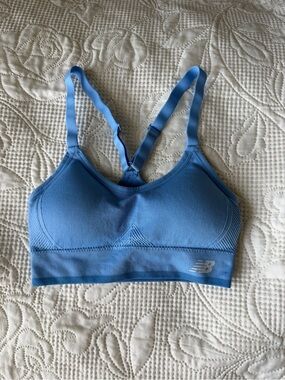 New Balance Light Blue Seamless Racerback Sports Bra